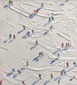 Skier on Snowy Mountain Wall Art Sport White Snow Skiing Room Decor by Knife 04